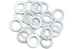 ACROPIX 14mm ID. 22mm OD.Engine Universal Oil Crush Washers Drain Plug Gaskets for Car Silver Tone - Pack of 20