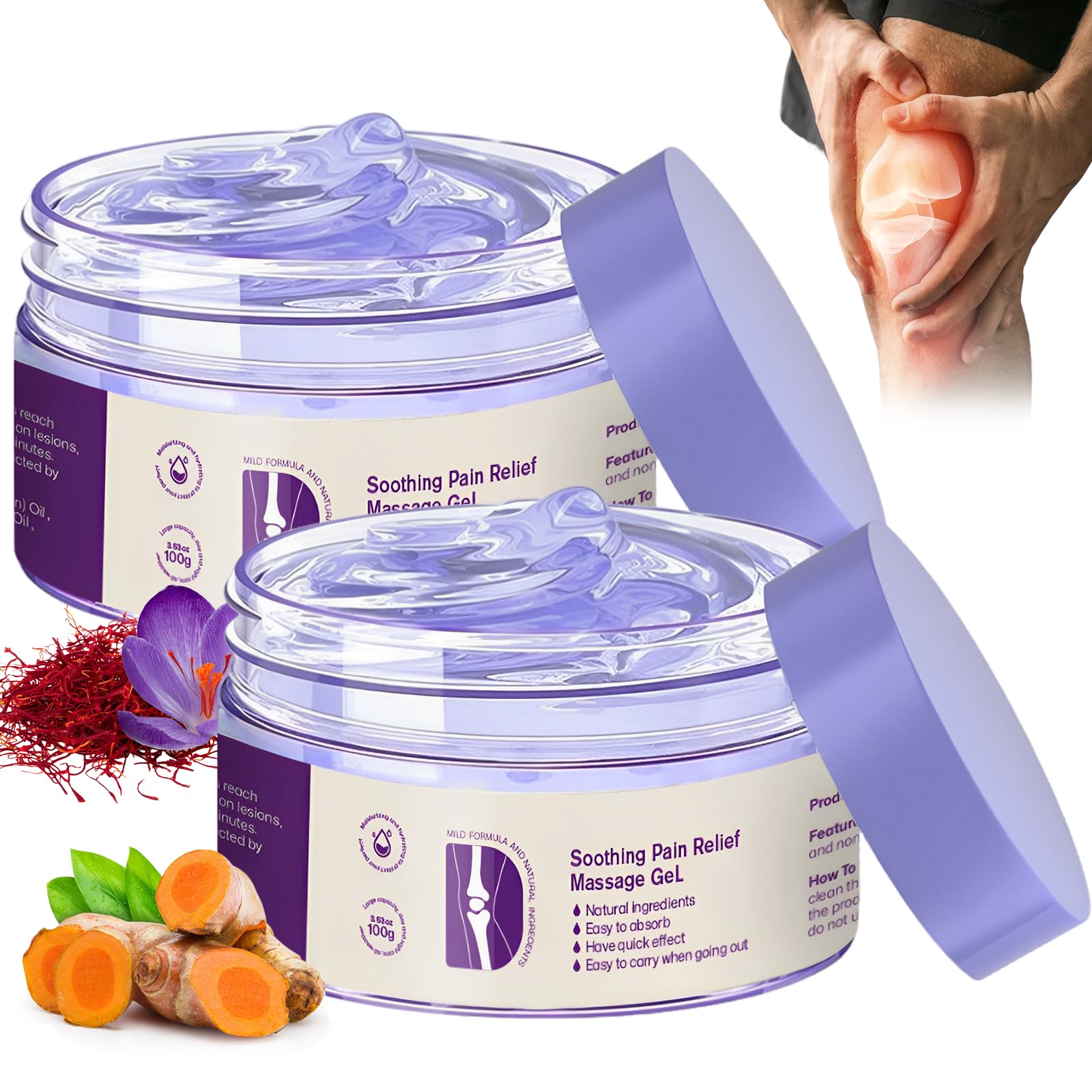 Photo 1 of 2PCS Kresin Joint Pain Gel Purple Gel,Soothing Pain Relief MassageGel,Purple Joint Repair Cream,Effective Soothesfor Back, Neck, Hands, and Feet