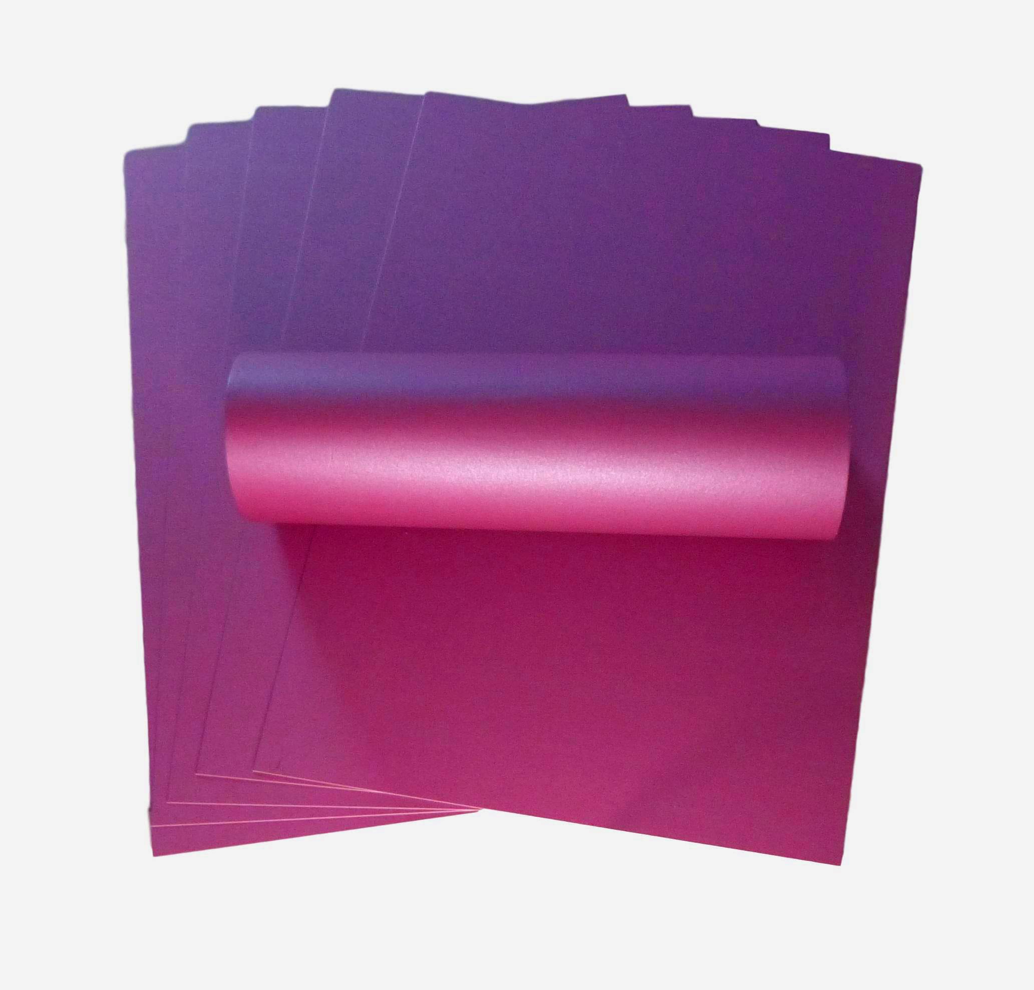 Syntego 10 Sheets A4 Wildberry Purple Pearlescent Card Decorative 300gsm Single Sided