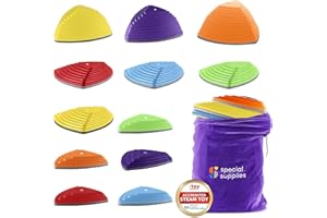 Special Supplies Stepping Stones for Kids Indoor and Outdoor Balance Blocks Promote Coordination, Balance, Strength Child Safe Rubber, Non-Slip Edging (Multi-Color, 12)