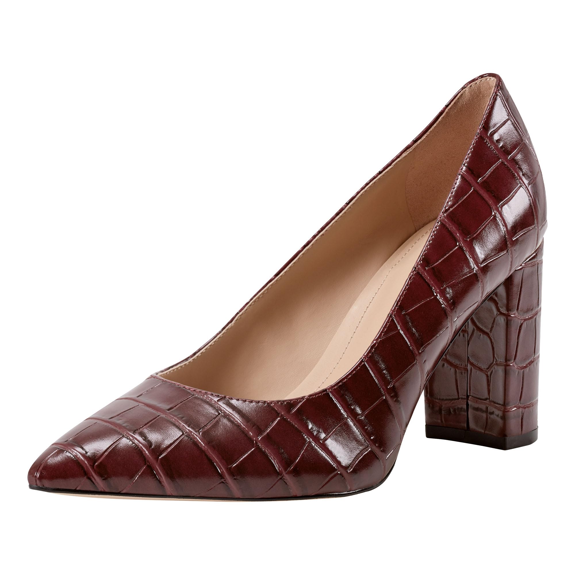 Marc Fisher Women’s Viviene Pump, Dark Red Croco 602, 7.5