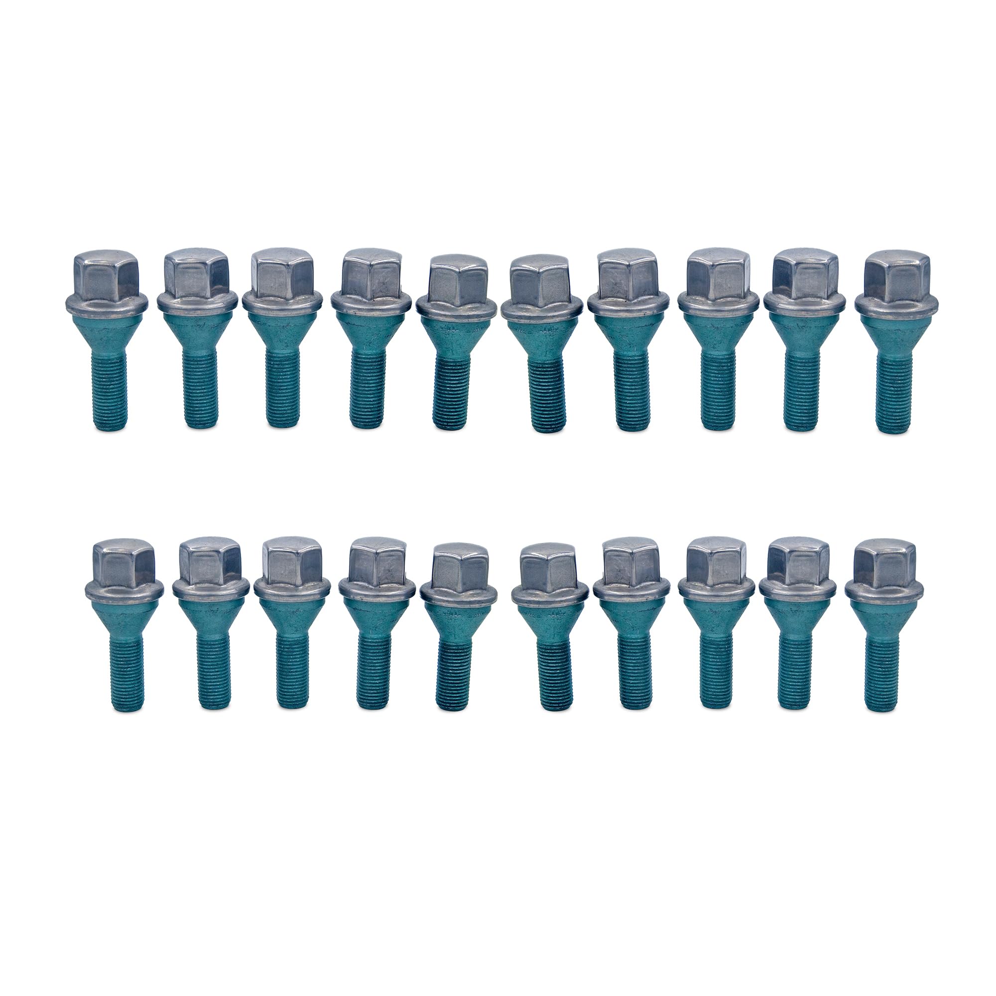 Photo 1 of Suspenix 20-Pack Solid Wheel Lug Bolts, Aluminum Wheel ONLY, M12x1.25, Hex Head, Alloy Steel with Stainless Cap, Class 10.9, Compatible with Jeep Cherokee, Compass, Dart, 200