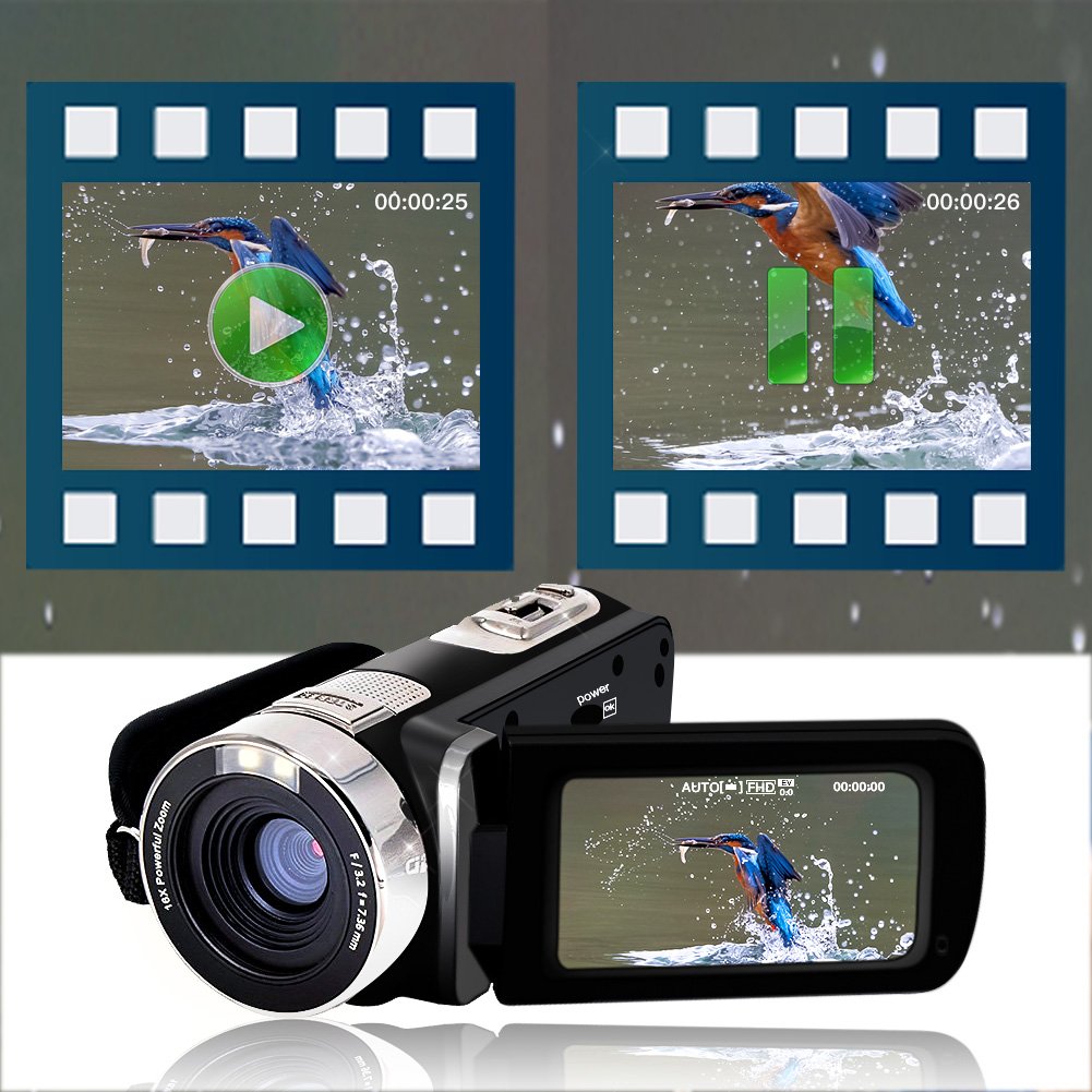 SEREE Camera Comcorder Full HD 1080p 16X Digital Zoom 2.7