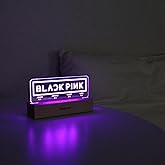 MEMELIGHT Black.Pink Night Light, Kpop Merchandise, Korean Idol Lamp for Blink, 7RGB Color, Dimmer, 8.3 x 4.2 x 1.7