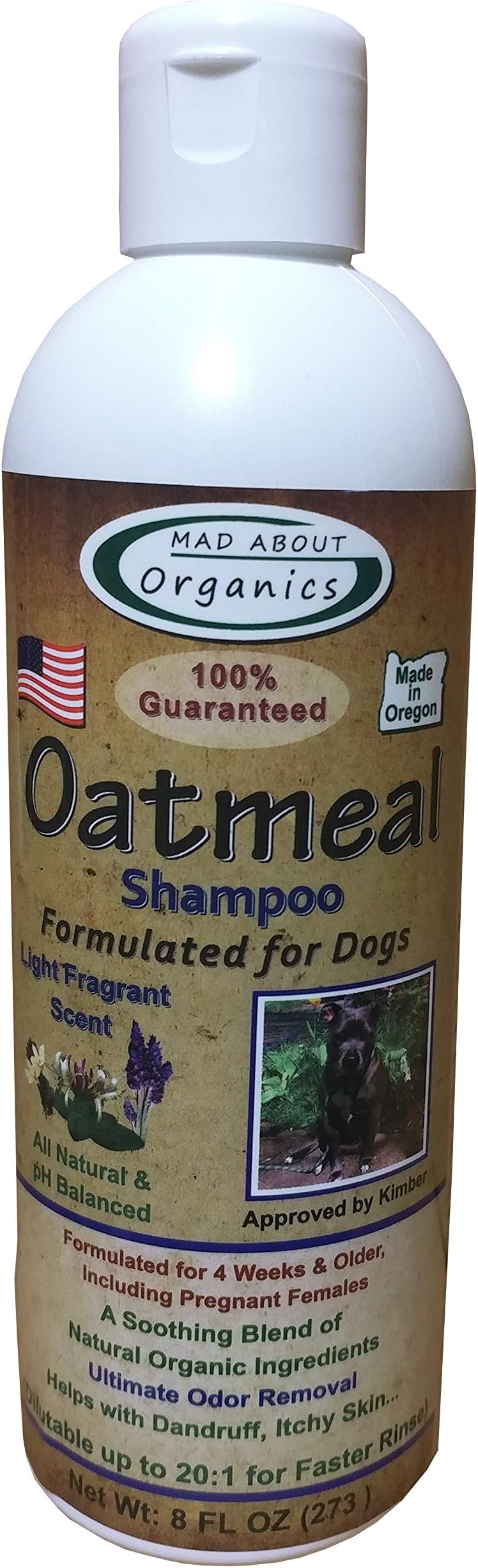 Mad About Organics All Natural Dog Puppy Oatmeal Shampoo Concentrate 8oz