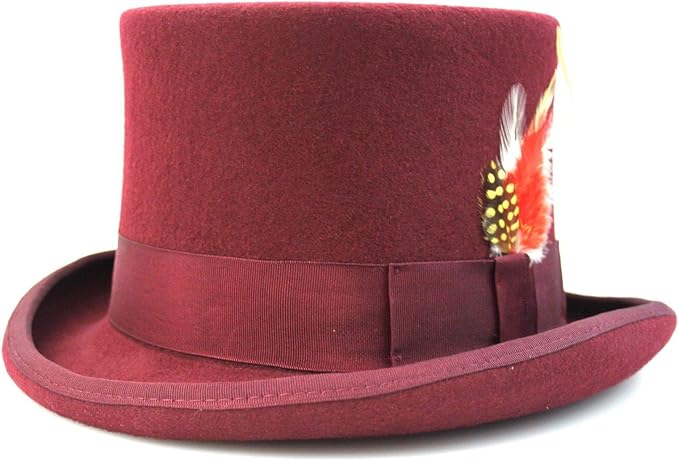 burgundy top hat