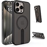 MAXCURY for iPhone 15 Pro Max Case with 2 Pack Screen Protector, [Not Yellowing] [Compatible with Mag-Safe] Soft Edge Slim Fit Protective Phone Cover for 15ProMax Phone 6.7 Inch