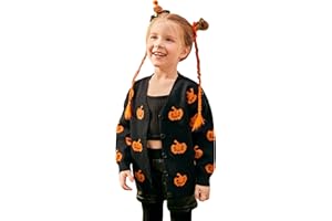 Verdusa Girl's Long Sleeve Drop Shoulder Knit Button Up Cardigan Sweater