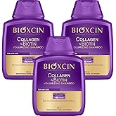 BIOXCIN Collagen Biotin Shampoo Anti-Hair Loss for All Hair Types Volumizing Herbal Formula 3-Pack 300 ML