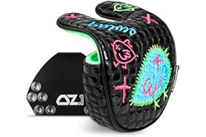 Craftsman Golf DF3 Putter Cover Golf Headcover Center Shaft Birdie Design OZ1 Headcover Mallet Putter Cover with Magnetic Clo