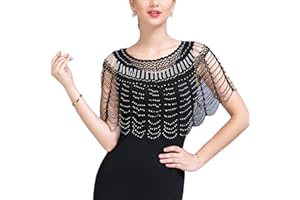 Obotsnoi 1920s Shawl Wrap Women Beaded Wrap Evening Cape For Dresses Evening