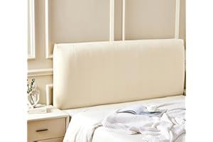 Zion Praiser Stretch Velvet Bed Headboard Slipcover Fabric Solid Color Dustproof Protector Cover for Upholstered Headboard White Queen