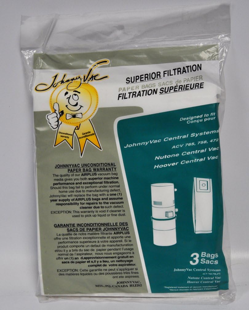 johnny vac central vacuum bags