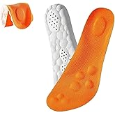 4D Cloud Insoles for Men & Women,Memory Foam Cloud Insoles with Arch Support,2026 New Comfortable and Breathable Massage Shoe Inserts,Trim to Fit All Shoe Types Orange 47-48