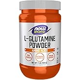 NOW Foods Sports Nutrition, L-Glutamine Pure Powder, Nitrogen Transporter*, Amino Acid, 1-Pound