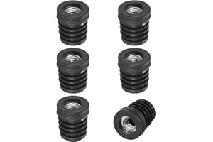 M METERXITY 6-Pack Inserts for Round Tubes with M8 Thread, 3/4" (19mm) OD Plastic Tube Insert for Chair/Table/Caster, Tubing End Cap Floor Protectors Metal Furniture Legs Glide Plug