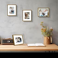 Frametory, 8x10 Aluminum Frames with Mats for 5x7
