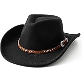 JOYEBUY Cowboy Hat for Boys Girls Western Hat for Kids Leather Buckle Cowgirl Hat
