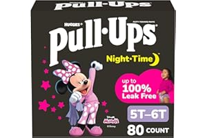 Pull-Ups Girls' Night-Time Potty Training Pants, Size 5T-6T Overnight Training Underwear (46-60 lbs), 80 Ct