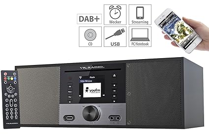 VR-Radio Stereoanlage: Stereo-Internetradio m. CD-Player, DAB+/FM, Farbdisplay, Wecker, 32 W (DAB Radio mit CD)