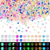 Magibeads 1300Pcs 6/0 Glow in The Dark Glass Seed Beads 4.5 mm Color Changing Rondelle Frosted Pony Beads for Crafts DIY Friendship Bracelets Embroidery Jewelry Making Supplies 13 Colors