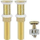 Rackickyer Bathroom Sink Drain,2 Pack Gold Stainless Steel Bathroom Drain Stopper Without Overflow,Small Cap Pop Up Drain Ass