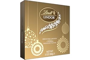 Lindt LINDOR Holiday Assorted Chocolate Candy Truffles Token Gift Box, 3.0 oz.