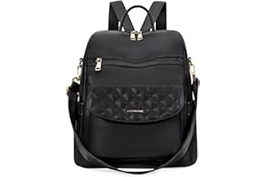 Missnine Backpack Purse for Women, Quilted PU Leather Backpack, Fashion Bookbag, Ladies Travel Work Shoulder Bags