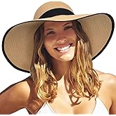FURTALK Womens Sun Straw Hat Wide Brim UPF 80 Summer Hat Foldable Packable Floppy Beach Hats for Women