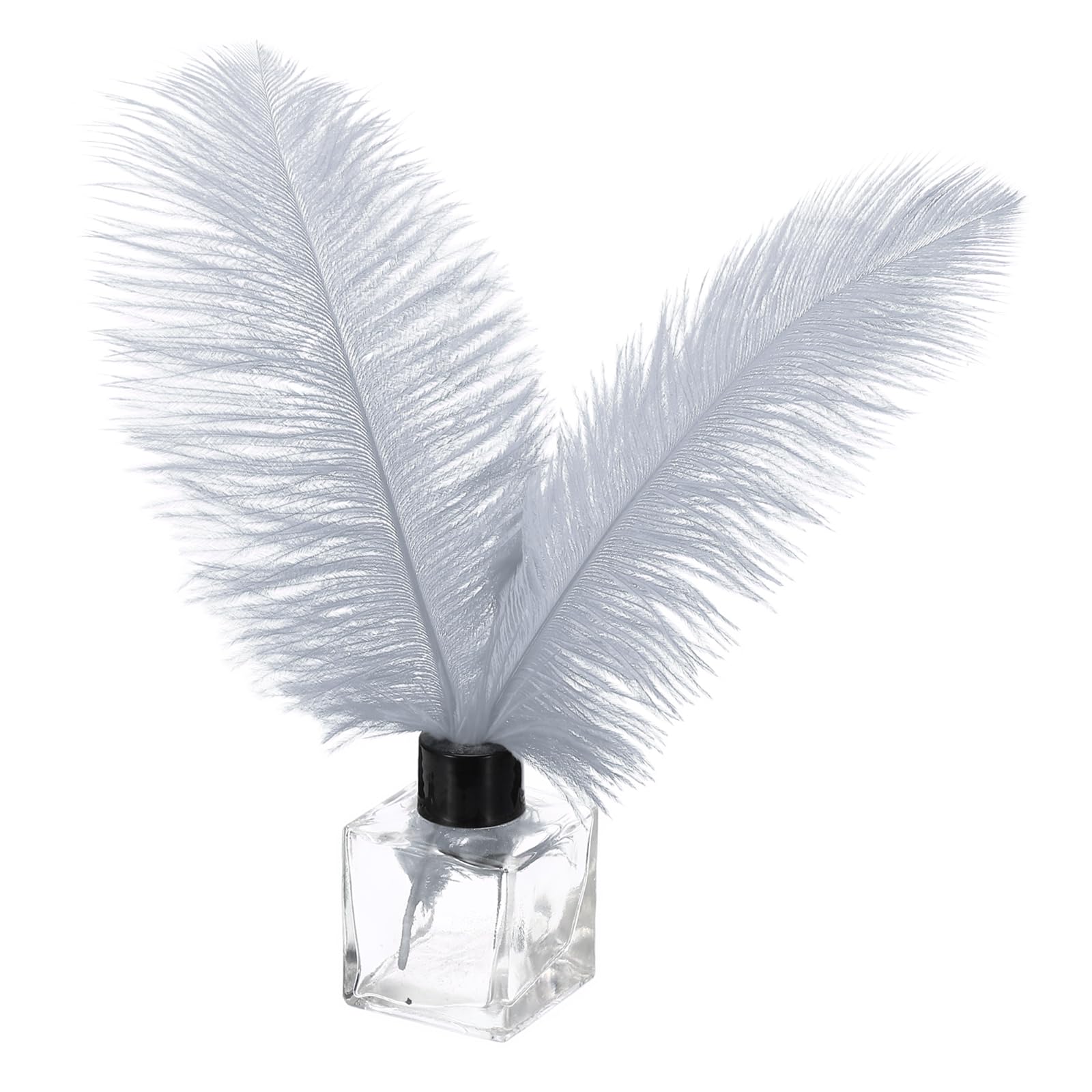 PATIKIL 30 Pcs Natural Ostrich Feathers Bulk 8-10 Inch/ 20-25 cm Large Ostrich Feathers for Crafts Home Decoration Wedding Party Vase Decor (Grey)