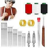 Sewing Kit with 36 Pcs Big Eye Needles, Includes Stainless Steel Hand Sewing Needles, Thread Ripper, Threaders, Thread Spools & Thimbles, Complete Supplies for Beginners & Experts