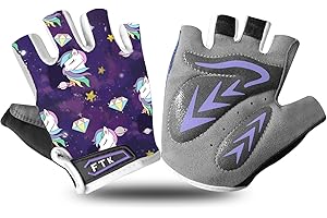 Kids Junior Cycling Gloves Fingerless Outdoor Sport Road Mountain Bike, Fit Boy Girl Youth Age 2-10, Gel Padding Bicycle Half