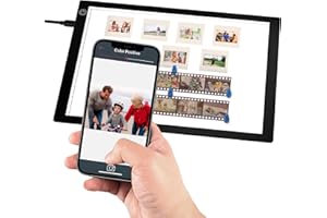 DIGITPRO Slide & Negative Viewer Light Box, Light Table for Scanning Film Negatives and Slides/4A Light Pad,3-Level Backlight Ultra-Thin Film Scanner-USB Powered