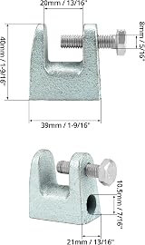 QWORK 12pc Galvanized Steel Beam Clamp M8 8mm for Bridge Construction view 6