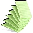 AILZFEI 6pcs Small Note Pad 5x8 College Ruled Green Legal Pads Paper Notepads 6 Pack Study Back Writing Pads 5 x 8 Legal Pads Perforated Narrow Ruled Pads of Paper Green