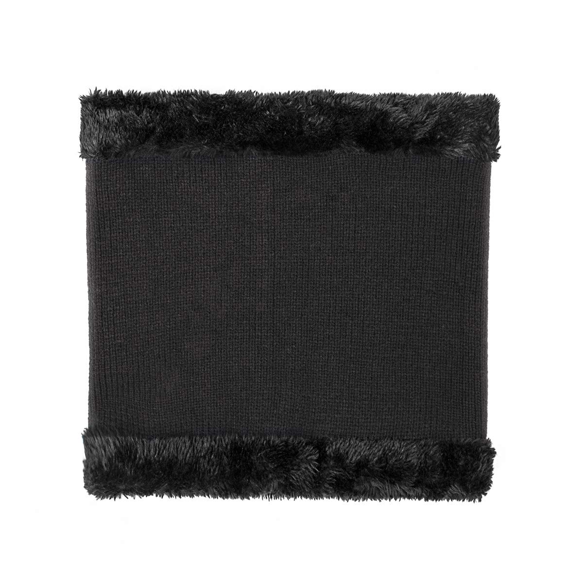 Infinity Scarf Flowomen Winter Double-Layer Soft Fleece Lined Thick Knit Neck Warmer Circle Scarves for Women Men (Grey 1)