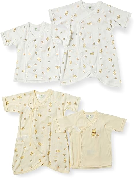Amazon Co Jp ディズニー 乳幼児用下着セット ディズニー ベビープー 新生児 肌着 ４枚組 男の子 女の子 クリーム フリー 服 ファッション小物