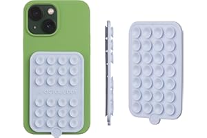 OCTOBUDDY - Silicone Double-Sided Suction Phone Case Detachable Mount - Hands-Free, Strong Grip Holder for Selfies & Videos - iPhone & Android Compatible - 2.5″ x 3.75″, Baby Blue