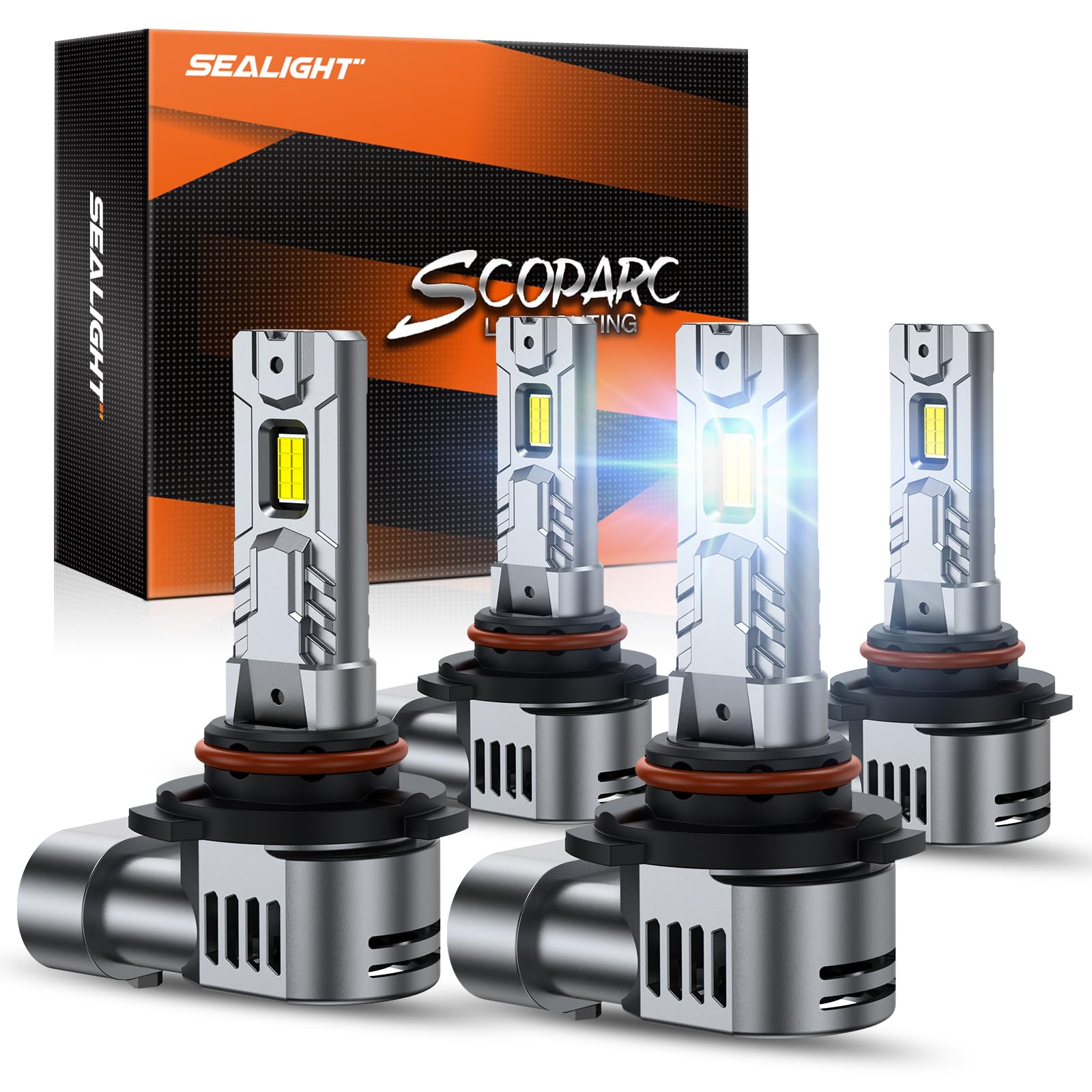 Photo 1 of SEALIGHT 9005/HB3 9006/HB4 Light Bulbs Combo, 100,000LM 1:1 Design 9005 9006 Fog Bulbs with Cooling Fans, Plug-N-Play, Tail Light Lenses, Pack of 2 