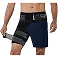Wisesso Hip Brace with Removable Elastic Belt, Hip Support Brace for Men & Women, Enhanced Thigh Compression Sleeve for Sciatica Pain Relief, Hip Flexor Arthritis, Pulled Muscles (Black, Right)