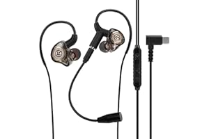 Geekria Gaming Earbuds with Detachable Mic, USB-C Wired in-Ear Headset, Noise-Isolating Stereo Bass Earphones Compatible with