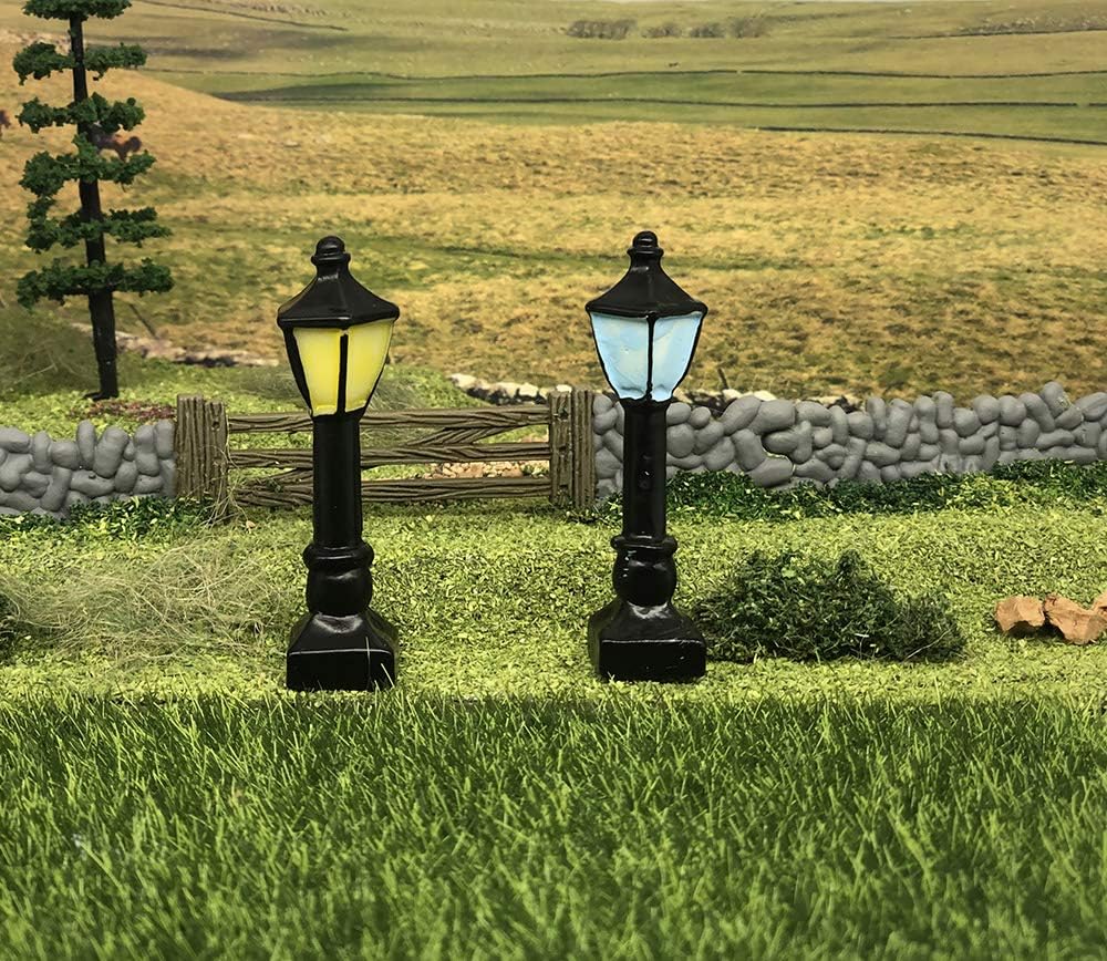 SecretRain Miniature Resin Garden Fairy Ornament Retro Streetlight Set - Image 4