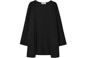 Mirawise Girls Front Open Long Sleeve Knit Cardigan Sweater with Pockets 6-13 Years