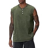 KEEPSHOWING Mens Workout Tank Tops Sleeveless Tee Shirts Muscle Gym Shirts Acid Wash T Shirts Running Loose Fit Tee