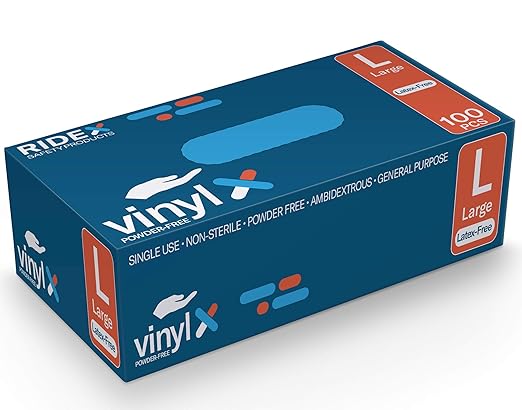 Disposable Gloves Latex-Free Clear Vinyl Gloves [100-Count] Powder-Free