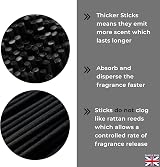 Ziffs Home 120 Black Fibre Reed Diffuser Sticks 20cm x 4mm Thick view 3