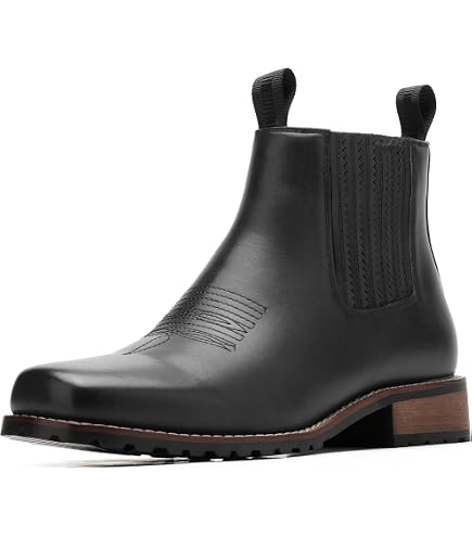 Amazon.com | Rvminyta Cowboy Boots for Men Square Toe Chelsea