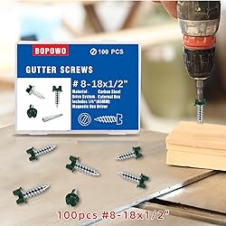 BOPOWO 100 Pcs #8-18x1/2 Self-Tapping Gutter Screws