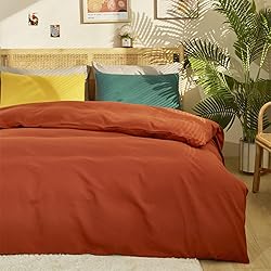 Cottonight Burnt Orange Comforter Set Queen Rust