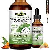 (2 Pack) 8 in 1 Graviola Soursop Leaf Extract Liquid - Soursop Bitters Liquid with Sea Moss, Ashwagandha and Turmeric, for Im